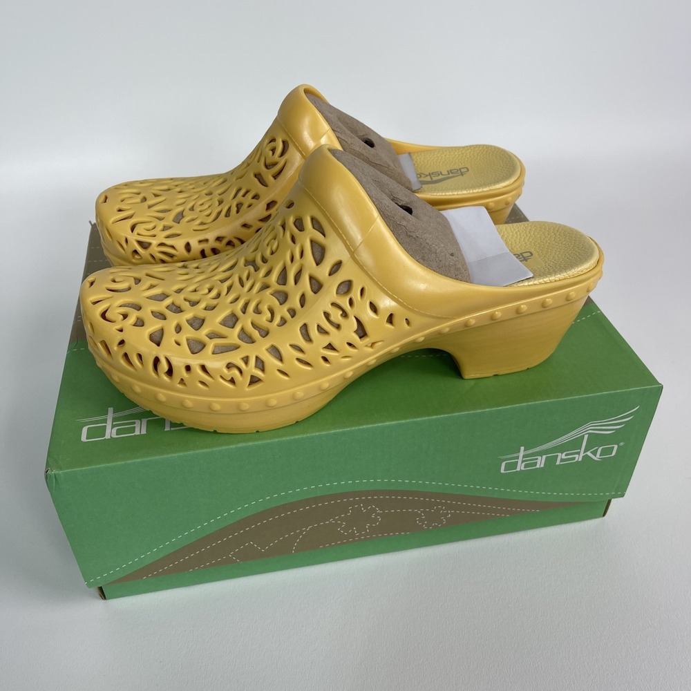 Dansko Pippa Molded Clog Shoe Open Back Thermoplastic Yellow EU 39 (US 8.5-9)